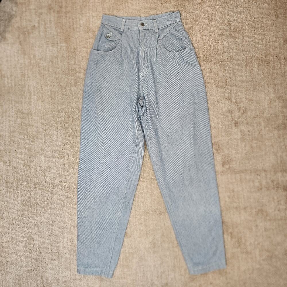 Vintage Lee Blue & White High Waist Jeans Women's Size 25"